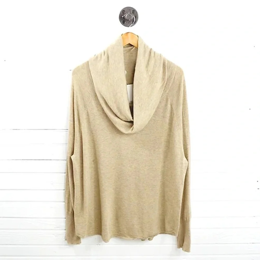 NWT Joie Wesley Wool Cashmere Cowl Neck Oversized Sweater Heather Oat XS